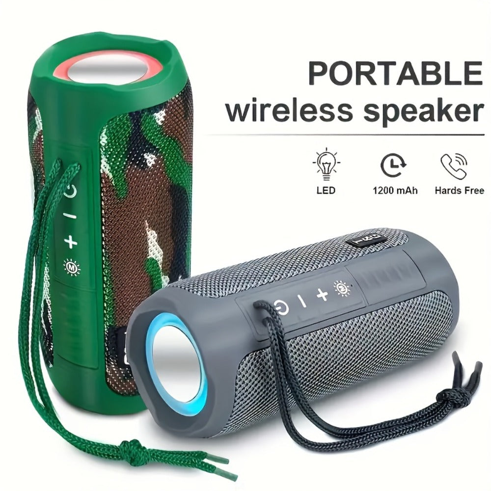 TG227 Portable Bluetooth Speaker with LED Breathing Light, TWS Stereo Sound, USB-C Rechargeable, Wireless Speaker for Outdoor Camping