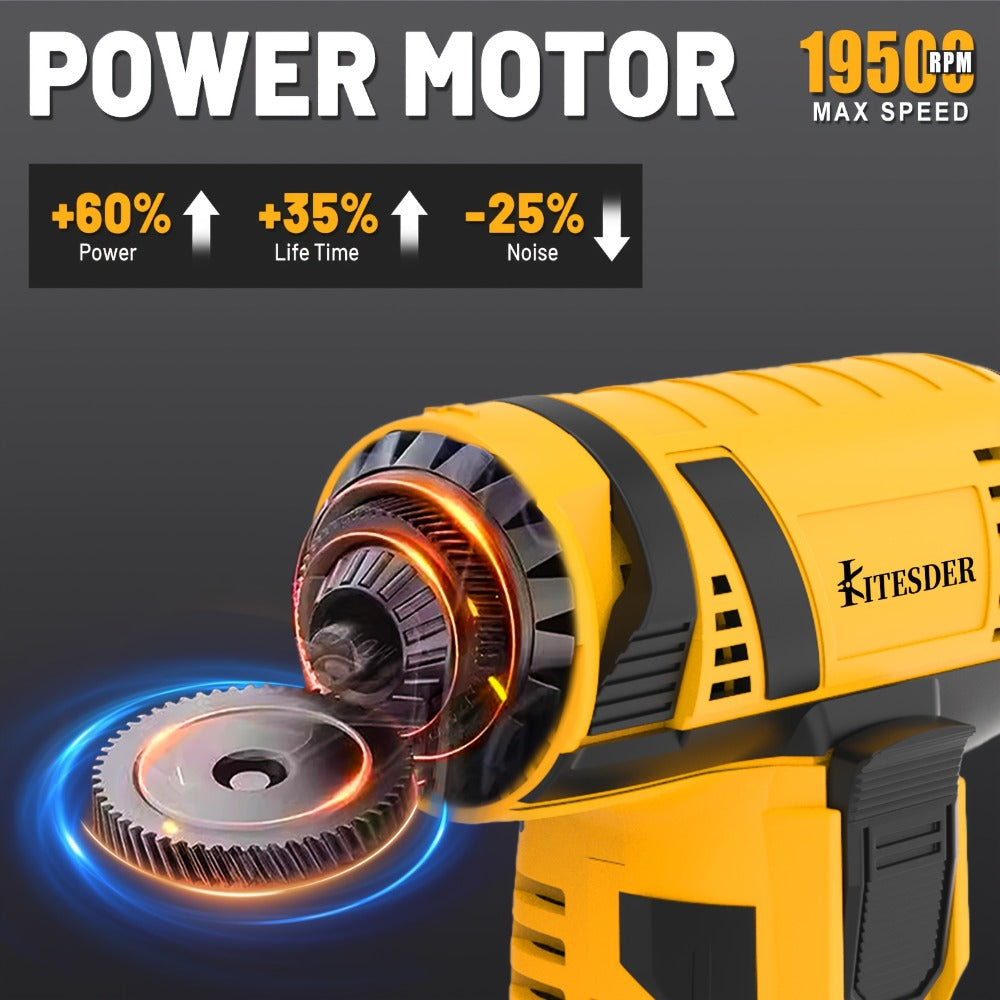 12V Cordless Angle Grinder - 19500 RPM Electric Sander & Polisher for Metal, Wood & Home, Multi-Function Grinding Tool