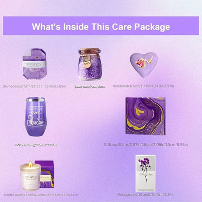 Spa Gift Basket for Women 10 Piece Luxury Self Care Kit with Tumbler Scented Candle Bath for Bath Time, Home Spa and Personal Care