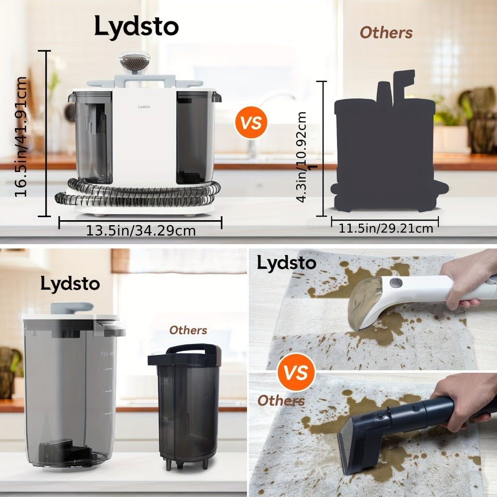 Lydsto Portable Carpet Cleaner 2-in-1 Wash & Dry, 12KPa Suction Fabric Shampooer with Self-Cleaning
