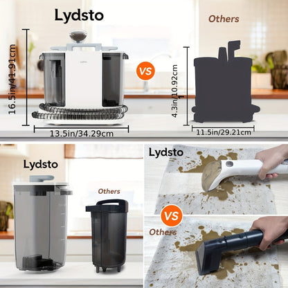 Lydsto Portable Carpet Cleaner 2-in-1 Wash & Dry, 12KPa Suction Fabric Shampooer with Self-Cleaning