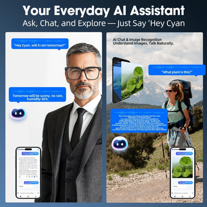 Smart Glasses 8MP Camera Eyewear with Photochromic Lenses, Translation, Object Recognition and Bluetooth Audio