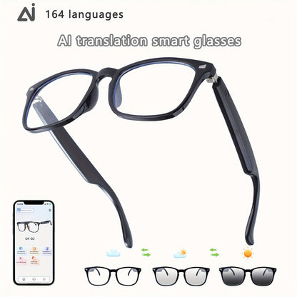 Smart Glasses 160-Language Translation Eyewear with Open-Ear Audio and 19 Photochromic Frame Options