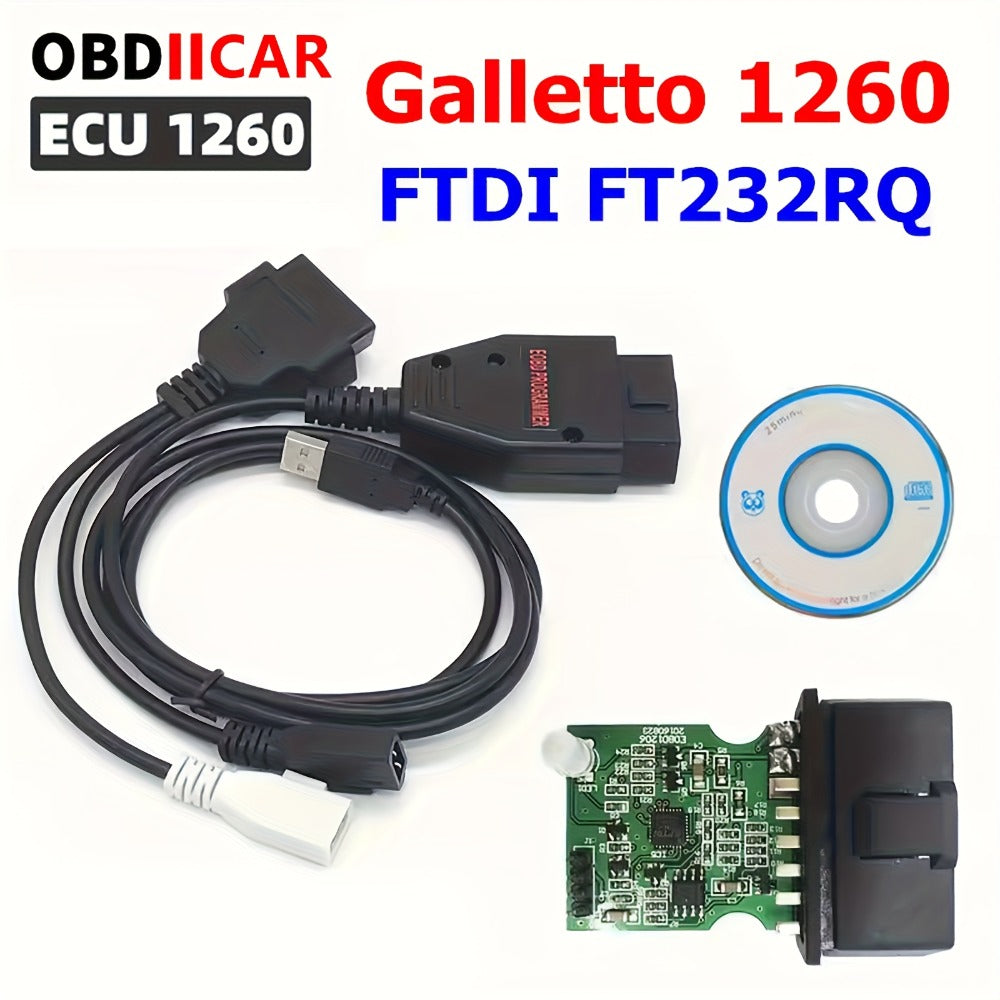 Galletto 1260 ECU Programmer & OBD2 Flashing Cable – ECU Tuning Tool for Toyota, Ford, BMW, Audi, VW, Honda, Nissan