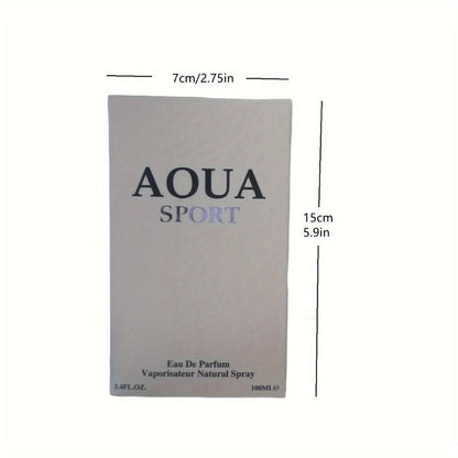 AOUA Black Acqua Aquatic Cologne for Men Eau de Parfum 3.4oz 100ml Fresh Lime Neroli Jasmine EDP Spray 1pc or 2pcs Set Gift for Him