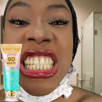 Niacinamide Toothpaste 9D Whitening Toothpaste for Stain Removal Fresh Breath Deep Cleansing Enamel Protection Minty Flavor Gentle on Gums