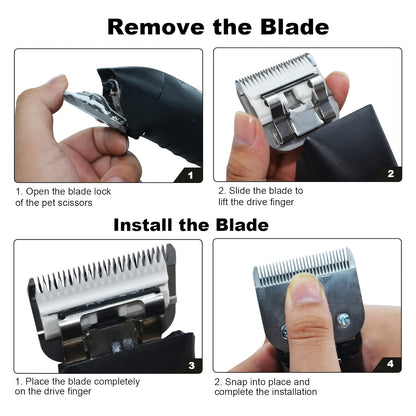 Dog Clipper Replacement Blades – Ceramic & Carbon Steel Detachable Blades in 5 Sizes (3F/4F/5F/7F/10#) | Compatible with Andis AG/AGC
