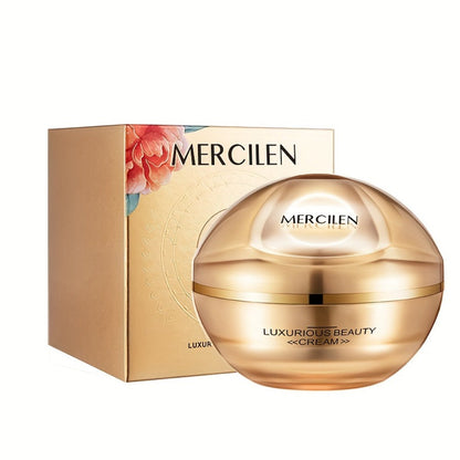 Face Cream Ganoderma Cordyceps Formula with Hyaluronic Acid, Glycerin and Golden-Tone Bottle