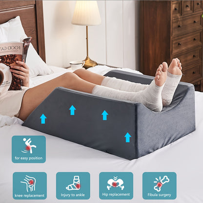 Leg Elevation Pillow Memory Foam Wedge Knee Ankle Support Foot Rest Pillow with Handles Blood for Entryways, Bedrooms and Living Spaces