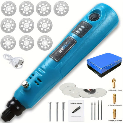 Cordless Rotary Tool Kit 3.6V USB Charging for Entryways, Bedrooms and Living Spaces, with the Listed Configuration