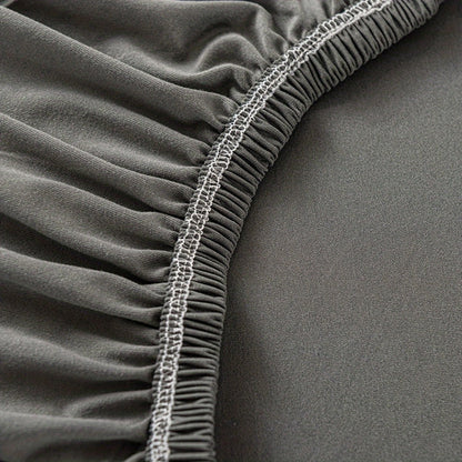 Sofa Cover Solid-Color Fitted Slipcover Options for 1, 2, 3 or 4-Seater Sofas and Separate Pillowcase
