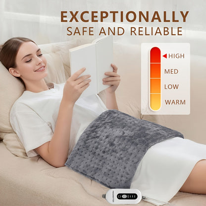 Heating Pad for Back & Neck Pain, Ultra Flannel, Fast Heating, Dry & Moist Heat, Auto Shut-Off