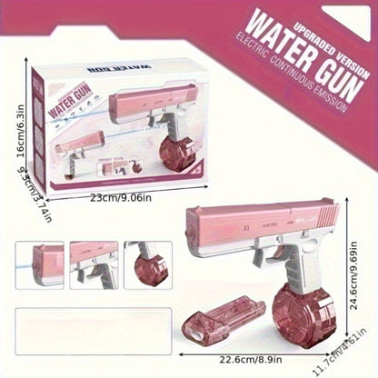 Compact Electric Water Blaster with 500cc and 60cc Detachable Reservoirs, Blue or Pink Body Design