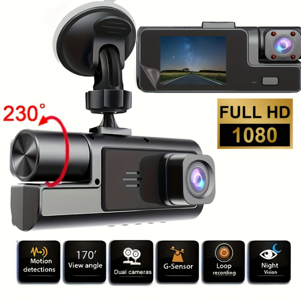 1080P-Labeled Dash Camera with Dual- or Triple-Lens Options, WiFi and 16GB, 32GB or No-Card Bundles