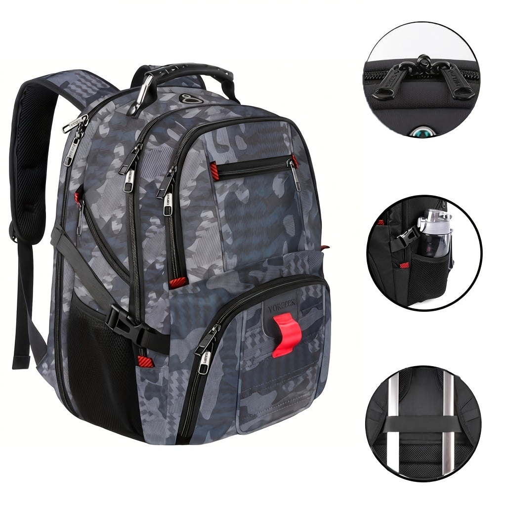 Large Laptop Backpack 50L – Fits 17 Inch Computer, Airline Approved Carry On, 3-Compartment Travel & College Backpack for Men Women | 8