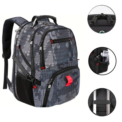 Large Laptop Backpack 50L – Fits 17 Inch Computer, Airline Approved Carry On, 3-Compartment Travel & College Backpack for Men Women | 8