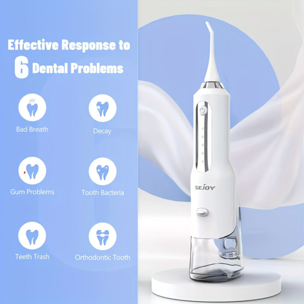 Water Flosser Cordless Oral Irrigator with Five Modes, Five Jet Tips, 1800mAh Battery and Pink or Black Options