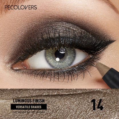 Shimmer Glitter Eyeshadow Stick Set 6 Pcs Dual-Tipped Eye Pencil with Blending Brush Creamy, for Makeup, Travel and Everyday Vanity Use