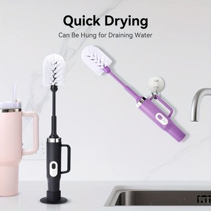 Electric Cup Scrubber Bottle Brush Cleaner, 2-Speed IPX6, Type-C Rechargeable, Deep Cleans 40oz Mugs