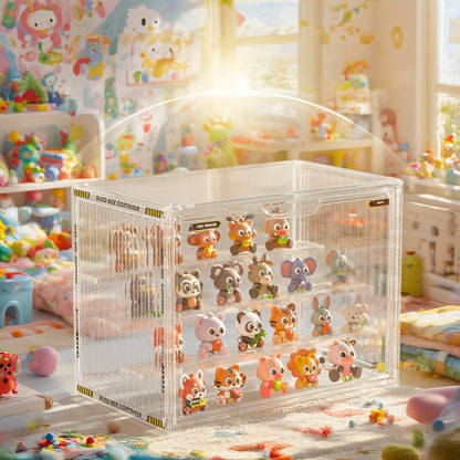 4-Tier Acrylic Figure Display Case with Magnetic Design – Clear Collector Showcase Box for Action Figures Dolls Funko Pop Anime Desktop