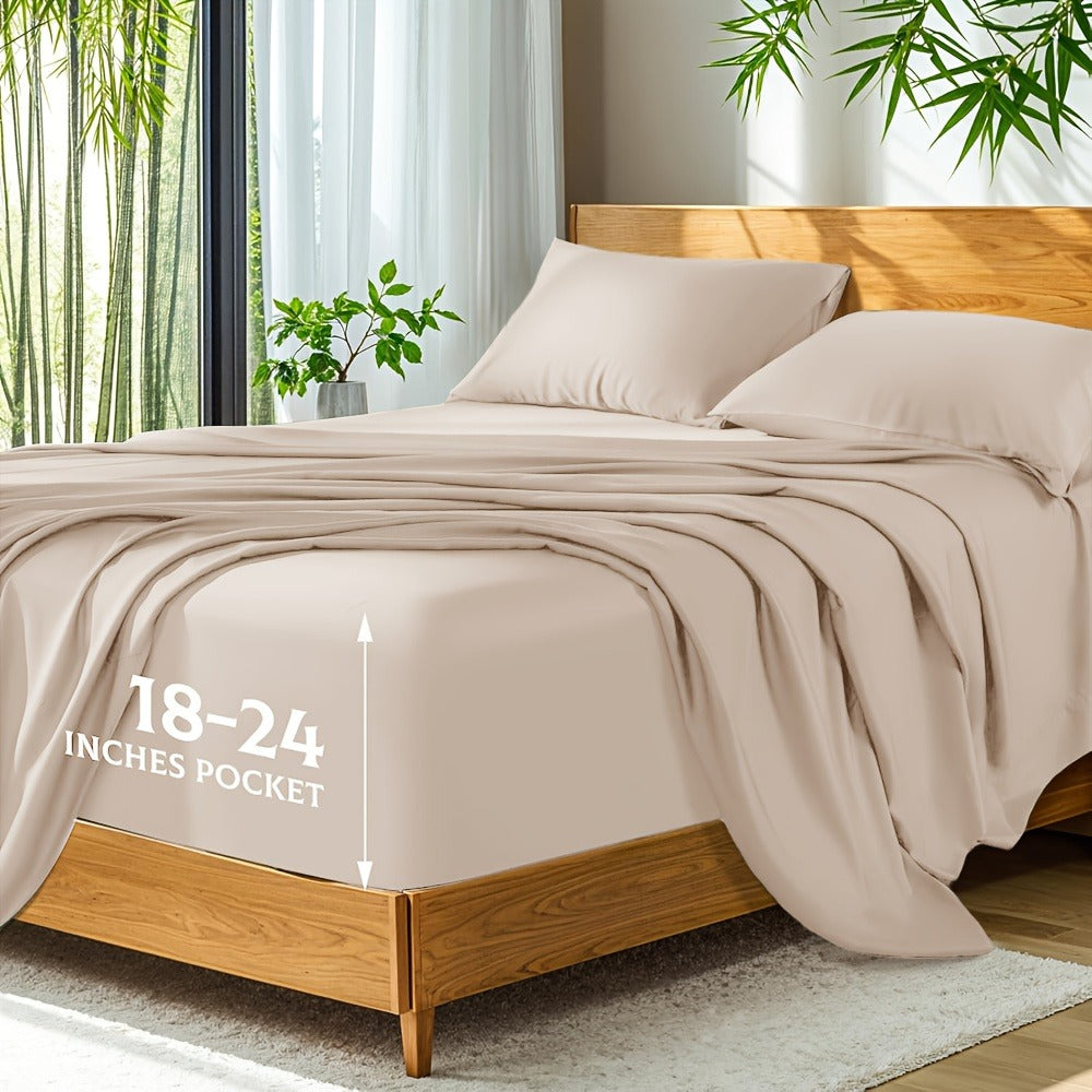Bamboo Bed Sheets Set Twin Full Queen King for Entryways, Bedrooms and Living Spaces, with the Listed Configuration