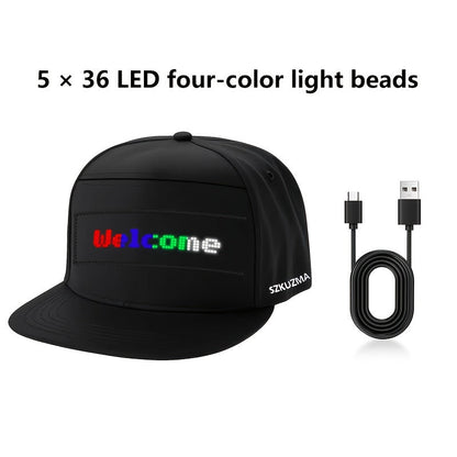 Programmable LED Hat with APP Control – Custom Text, Animation & Graffiti Display, USB Rechargeable, Adjustable Fit for Men & Women