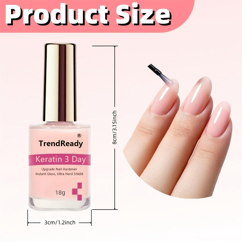 Colored Nail Hardener Set Pink White Yellow – Fast Drying 15ml Nail Strengthener for Weak Splitting Brittle