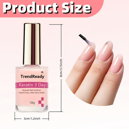 Colored Nail Hardener Set Pink White Yellow – Fast Drying 15ml Nail Strengthener for Weak Splitting Brittle