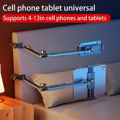 Long Arm Tablet Stand Phone Holder Flexible Gooseneck Desk Mount Bedside Tabletop Lazy Bracket 360 Rotation Compatible with iPad iPhone