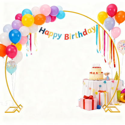 Metal Round Wedding Arch Backdrop Stand - Circular Balloon Arch Kit for Wedding, Birthday Party