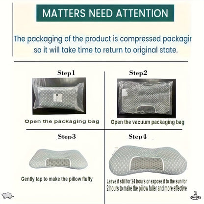 Cervical Contour Neck Massage Pillow – Ergonomic Bone-Shape Support with Detachable Moisture-Absorbing Cover | Soft High-Quality Pillow Core