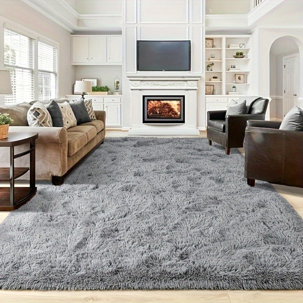Gradient Color Soft Area Rug – Washable Anti-Slip Shaggy Fluffy Carpet for Living Room & Bedroom | Modern Machine-Made Floor Mat