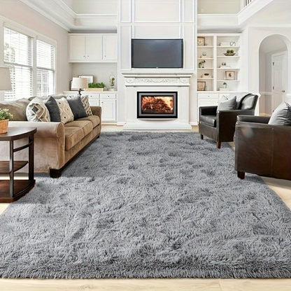 Gradient Color Soft Area Rug – Washable Anti-Slip Shaggy Fluffy Carpet for Living Room & Bedroom | Modern Machine-Made Floor Mat
