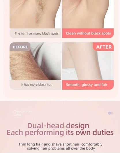 Electric Epilator for Women Double Head USB Rechargeable Hair Removal Shaver Bikini Trimmer Body Private Area Grooming Device