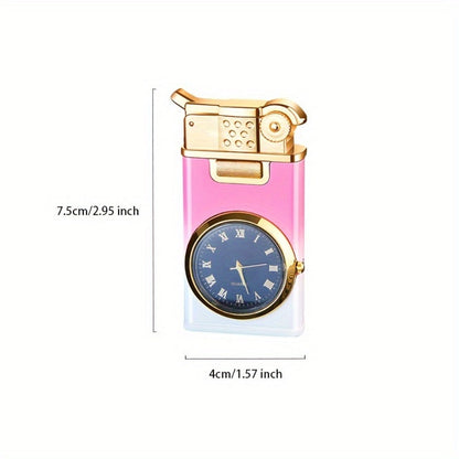DataBio Quartz-Dial Torch Lighter with Rectangular Body, Dual Flame Outlets and Two Finishes