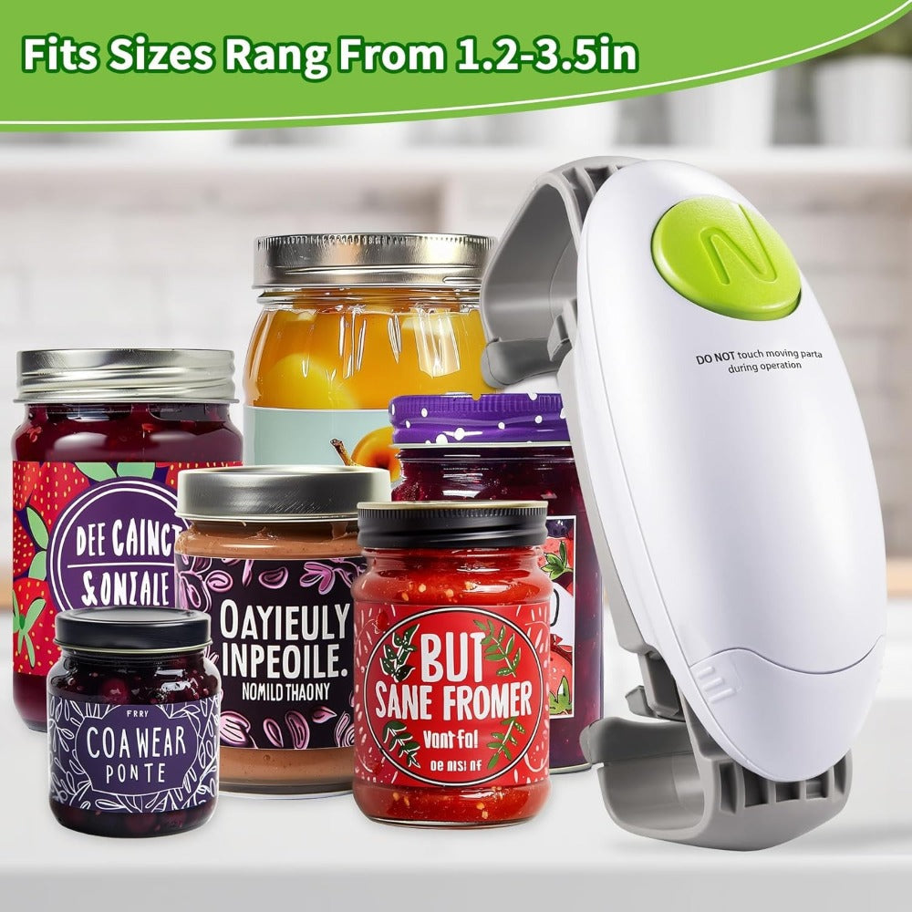 RoboTwist-Style Battery Jar Opener with One-Touch Control, Adjustable Jaws and Two Button Colors