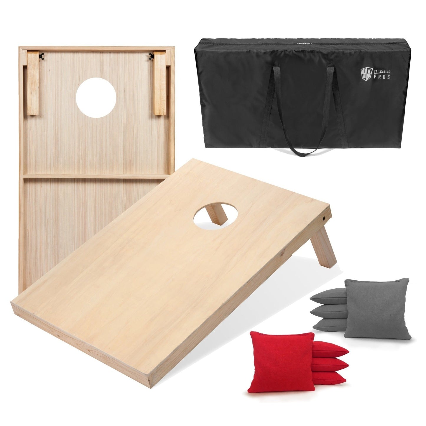Regulation Cornhole Board Set 4x2 Solid Wood ACA Standard with 8 Bean Bags Carrying Case Tote Outdoor Yard Tailgate Party Game 13 Color