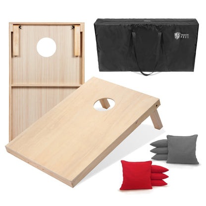 Regulation Cornhole Board Set 4x2 Solid Wood ACA Standard with 8 Bean Bags Carrying Case Tote Outdoor Yard Tailgate Party Game 13 Color