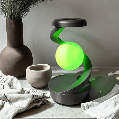 Floating Rotating Night Light with Wireless Charger, Smart Desktop Visual Levitating Lamp with Light Sensor