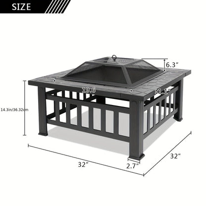 Fire Pit with Grill for Garden, Patio and Yard Use, with the Listed Configuration, for Everyday Use and Organized Storage