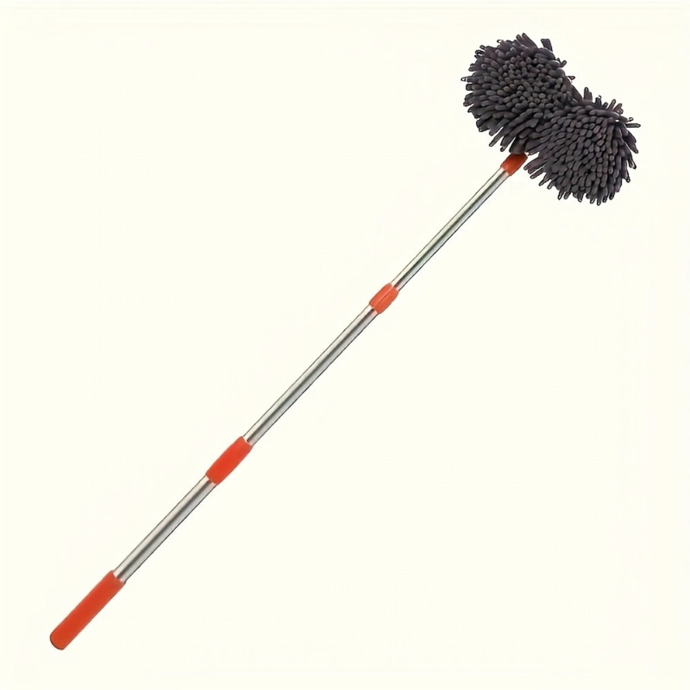 Car Wash Mop with Three-Stage Extension Handle, Rotating Microfiber Head and Replacement Head Option