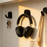 [Storage Set] Black Headphones + Black No-Drill Hook