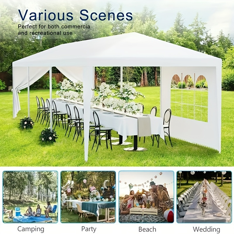 Party Tent 10x20 Outdoor Canopy Gazebo 6 Removable Sidewalls Wedding for Garden, Patio and Yard Use
