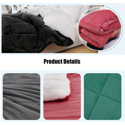 Box-Quilted Solid Comforter in Five Colors with Twin, Full, Queen and King Dimension Options