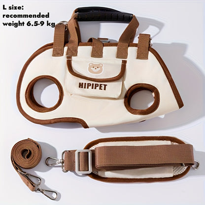 Small Dog Cat Sling Carrier Bag | Breathable Mesh Single Shoulder Pet Carrying Bag, Hands-Free Adjustable Strap