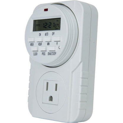 7-Day Digital Programmable Timer with Dual Outlet - Indoor Electric Timer for Hydroponics, Lamp, Light