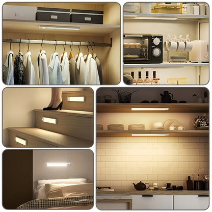 LED Motion Sensor Light USB-C Rechargeable 3 Color Temperatures Stepless Dimming Wireless for Entryways, Bedrooms and Living Spaces