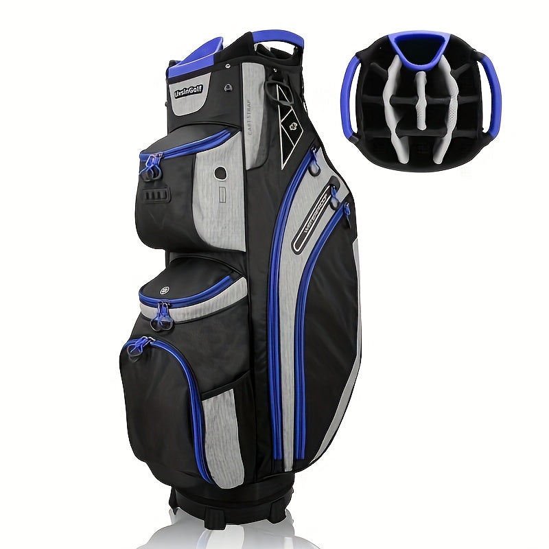 Golf Cart Bag with Full-Length Dividers – Sturdy Spacious Stand Bag with Multiple Pockets for Golf Club Organization, Accessories Storage