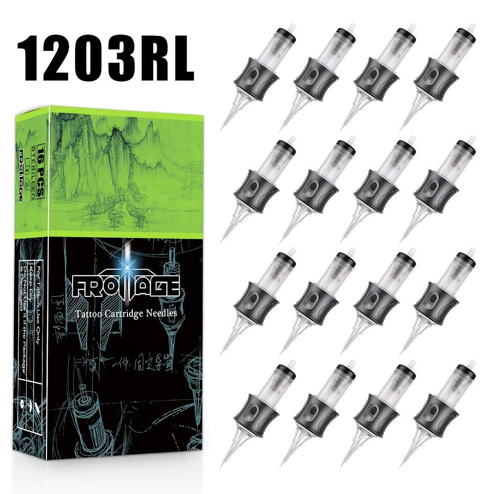 Tattoo Cartridge Needles with Frotage Label, 26 Retained RL RLT RS CM and M1 Cartridge Size Options