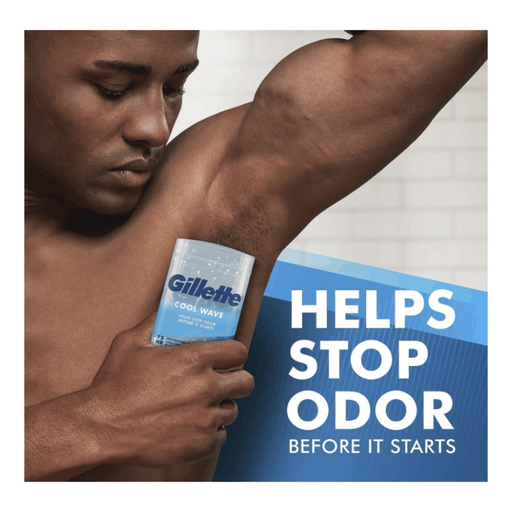 Antiperspirant Deodorant for Men Gillette Clinical Protection, Clear Gel Cool Wave Scent, 3.8 oz
